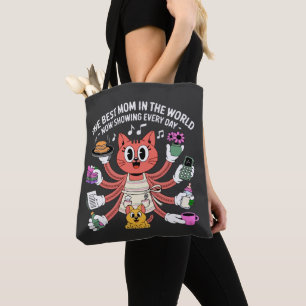 Funny Multi-Tasking Cat Mum The Best Mum Tote Bag