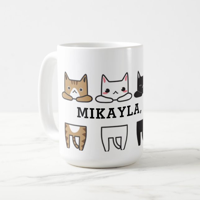 Funny Multicolor Cat Frame   Coffee Mug (Front Left)
