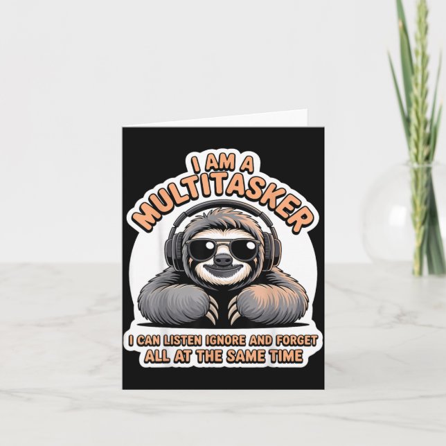 Funny Multitasker Quote Sarcastic Humour Graphic Card (Front)
