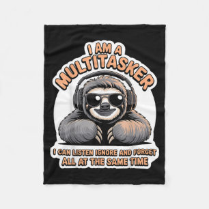 Funny Multitasker Quote Sarcastic Humour Graphic Fleece Blanket