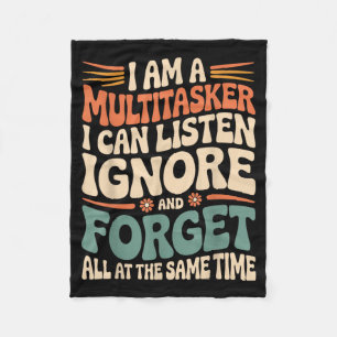Funny Multitasker Quote Sarcastic Humour Graphic Fleece Blanket