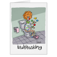Funny Multitasking Clown Cards and Gifts