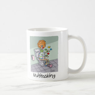Funny Multitasking Clown Cards and Gifts Coffee Mug