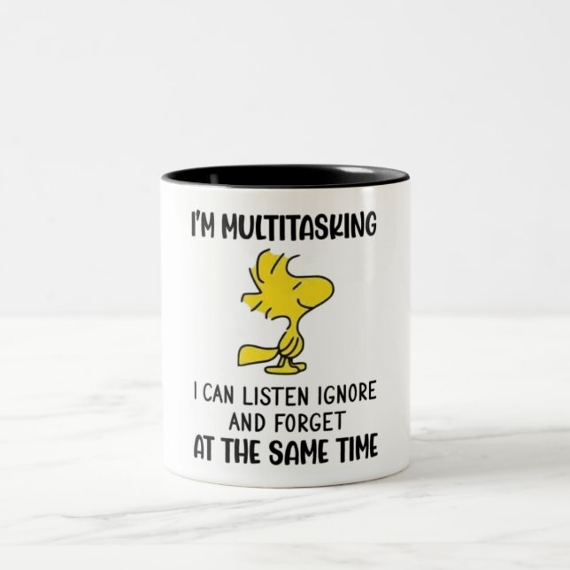 Funny Multitasking Two-Tone Coffee Mug (Center)