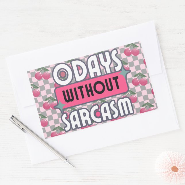 Funny Mum 0 Days without Sarcasm  Rectangular Sticker (Envelope)