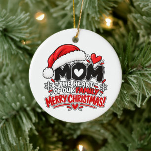 Funny Mum Christmas Family Appreciation Gift Ceramic Tree Decoration