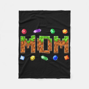Funny Mum Dad Birthday Boy Kid Video Gamer Pixel  Fleece Blanket