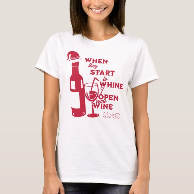 Funny Mum Holiday Wine T-Shirt (Front)