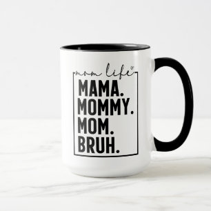 Funny Mum Life Coffee Gift Ceramic Black Mug Decor
