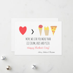 Funny Mum Love You More Red Heart Mother's Day Holiday Card