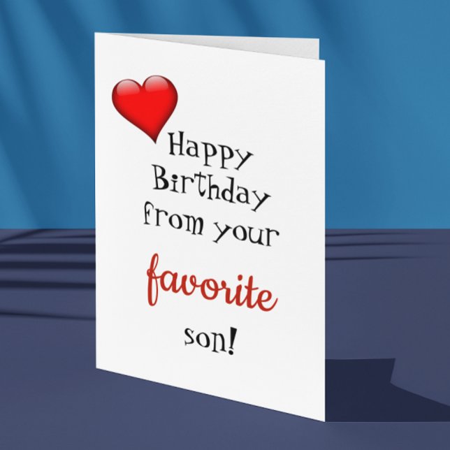 Funny Mum Mother Birthday Card From Favourite Son (Creator Uploaded)