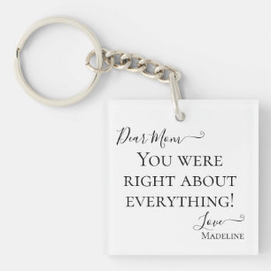 Funny Mum Mother Saying Modern Black and White Key Ring