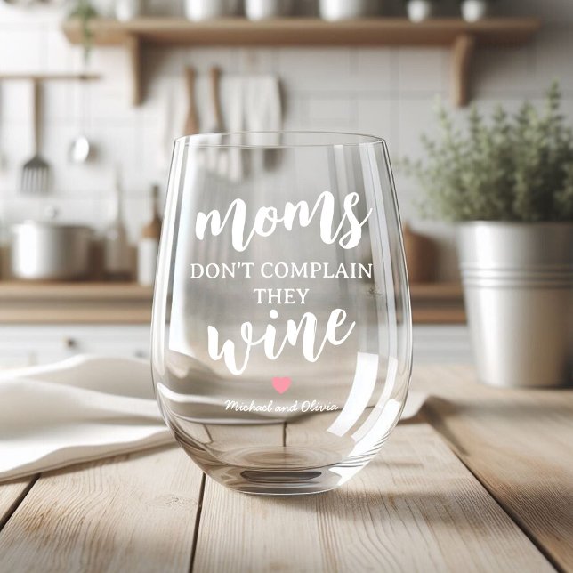 Funny Mum Mother Stemless Wine Glass (Creator Uploaded)