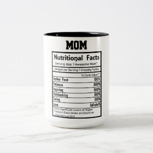 Funny Mum Nutrition Facts  Two-Tone Coffee Mug