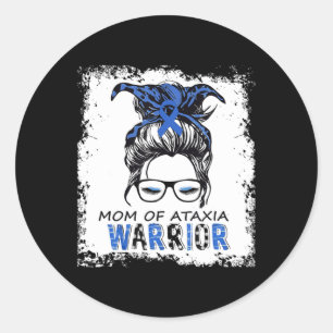 funny mum of ataxia warrior,design ataxia awarenes classic round sticker