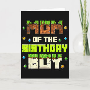 Funny Mum Of The Birthday Boy Video Gamer Pixel Bd Card