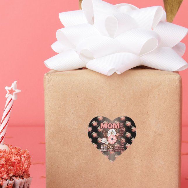 Funny Mum Quote All Over Print Heart Sticker (Creator Uploaded)