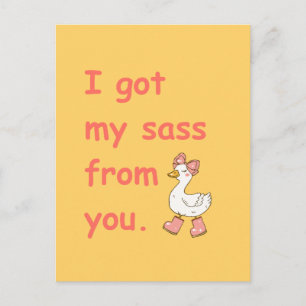 Funny Mum Sass Card Cute Duck Mother Humour