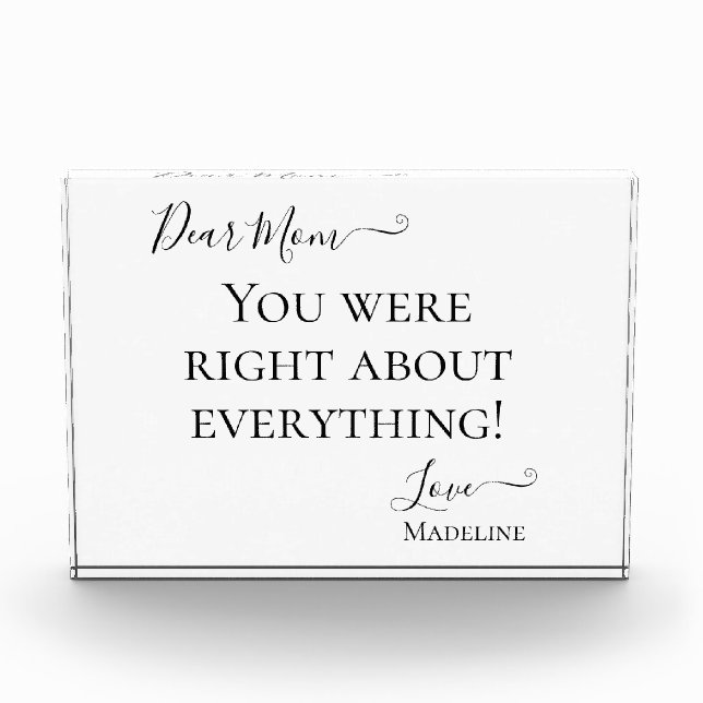 Funny Mum Saying You Were Right Photo Block (Front)