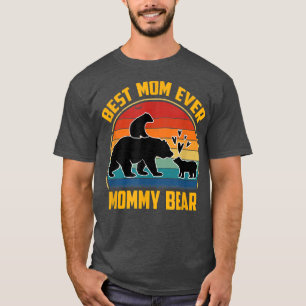 Funny Mummy Bear Mother Mum Retro Best Mum Ever Mo T-Shirt