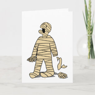 Funny Mummy Broken Hand Halloween Card