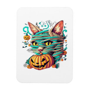 Funny Mummy Cat Halloween Magnet