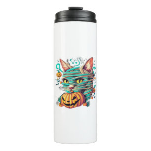 Funny Mummy Cat Halloween Thermal Tumbler
