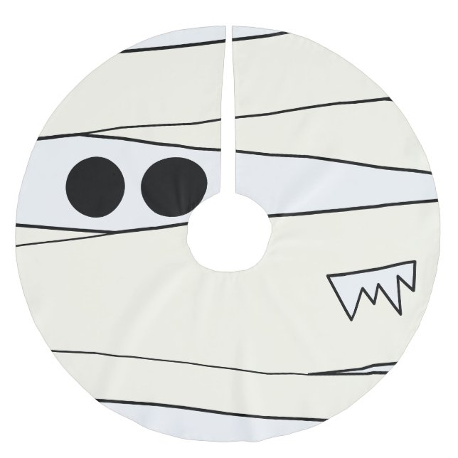 Funny Mummy Halloween Costume Horror Monster Brushed Polyester Tree Skirt (Front)