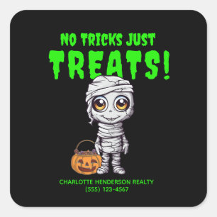 Funny Mummy Halloween Square Sticker