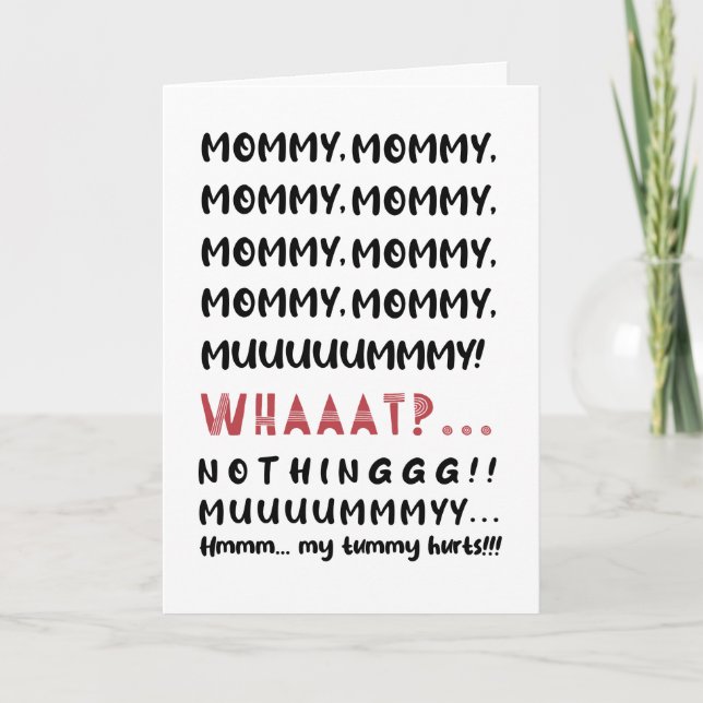 Funny Mummy Modern Typography Mother's Day Card (Front)