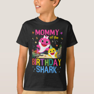 Funny Mummy Of The Birthday Family Shark Kids Birt T-Shirt