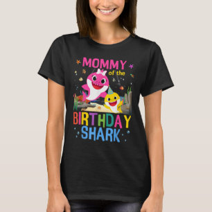 Funny Mummy Of The Birthday Family Shark Kids Birt T-Shirt