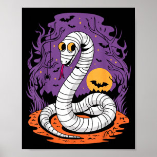Funny Mummy Snake Lovers Spooky Halloween Costume Poster