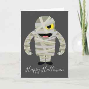 Funny mummy zombie Halloween theme Card