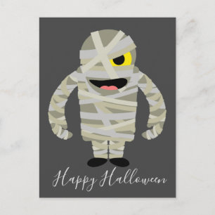 Funny mummy zombie Halloween theme Postcard