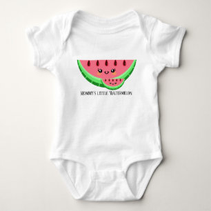 funny Mummy's little watermelon fruit Baby Bodysuit