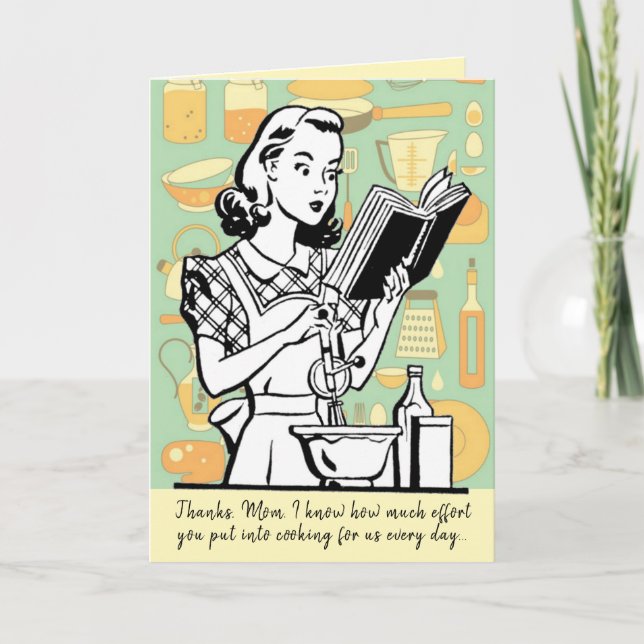 Funny Mum's Cooking Custom Mother's Day Card (Front)
