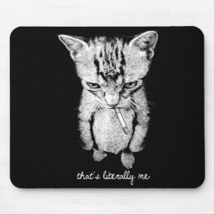 Funny munchkin smoking kitten standing cat meme mouse mat