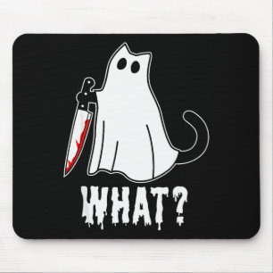 Funny Murder Cat Black Cat Murderous With Knife Ha Mouse Mat