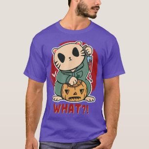 Funny Murder Cat With Knife Scary Horror Movie Hal T-Shirt