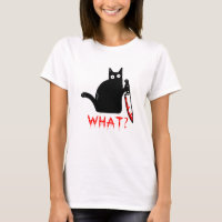 Funny Murderous Cat Holding Knife Black cat what ?
