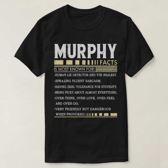 Funny Murphy FACTS Gift - Murphy Name T-Shirt (Design Front)