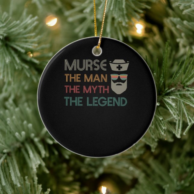 Funny Murse Male Nurse RN LPN CNA Ceramic Tree Decoration (Tree)