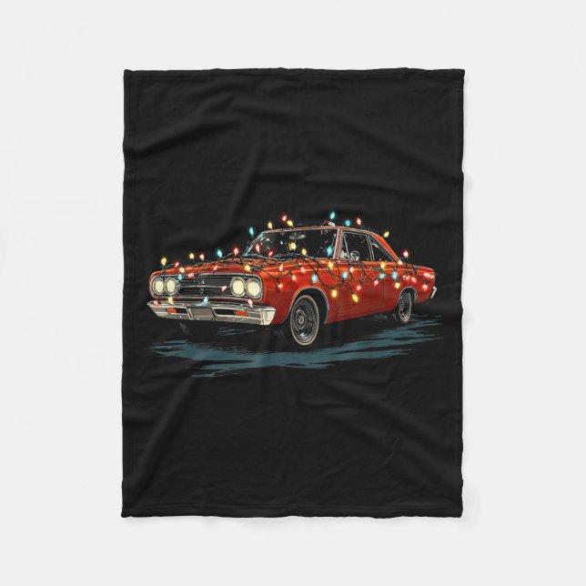 Funny Muscle Car Christmas Graphics Lights Lover  Fleece Blanket (Front)