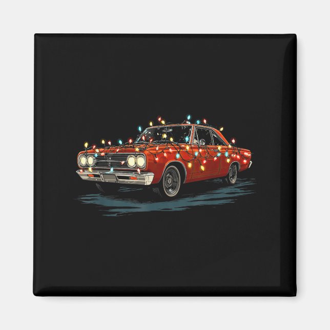 Funny Muscle Car Christmas Graphics Lights Lover  Magnet (Front)