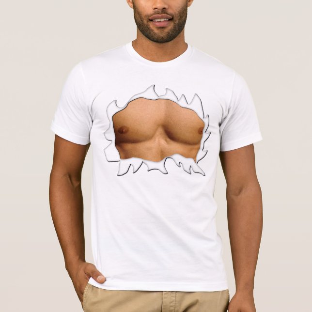 Funny Muscle Shirt See Through Thru Ripped Torn (Front)