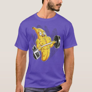 Funny Muscular Banana Weightlifting Workout T-Shirt