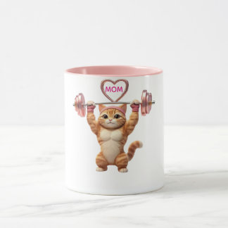 Funny Muscular Cat Mother's Day Gym Mom Coffee Mug