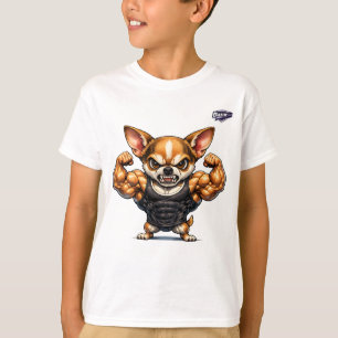 Funny Muscular Chihuahua Bodybuilder Kids Tank Top