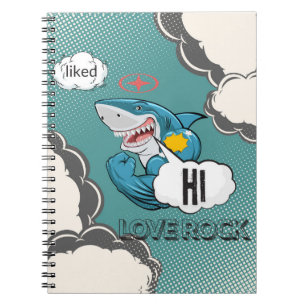 Funny Muscular Shark Comic Notebook – HI, LOVE ROC